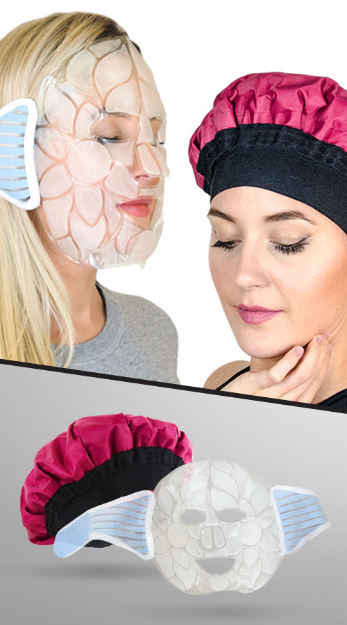 Hot and cold packs and mask for headaches